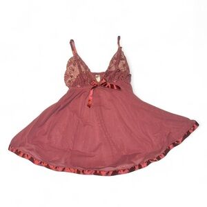 Y2K Pink Babydoll Lace Slip Top, Coquette Fairy Core Vintage 2000s